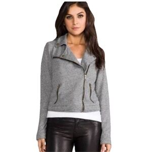 Current Elliott Easy Biker Zip Up Women’s Grey Jacket Size Small